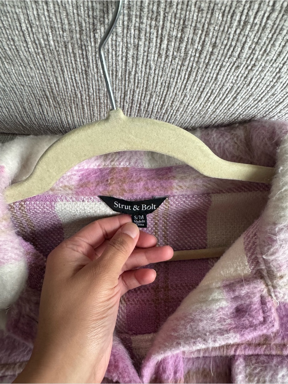 Pink Plaid Button-Down Shacket Jacket - Picture 2 of 3